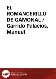 Portada:EL ROMANCERILLO DE GAMONAL / Garrido Palacios, Manuel
