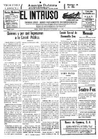 Portada:El intruso. Diario Joco-serio netamente independiente. Tomo LXXV, núm. 7624, miércoles 16 de diciembre de 1942