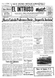 Portada:El intruso. Diario Joco-serio netamente independiente. Tomo LXXVII, núm. 7667, domingo 21 de febrero de 1943