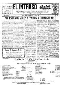 Portada:El intruso. Diario Joco-serio netamente independiente. Tomo LXXVII, núm. 7668, martes 23 de febrero de 1943