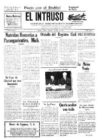 Portada:El intruso. Diario Joco-serio netamente independiente. Tomo LXXVII, núm. 7679, domingo 7 de marzo de 1943