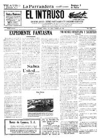 Portada:El intruso. Diario Joco-serio netamente independiente. Tomo LXXVII, núm. 7687, miércoles 17 de marzo de 1943