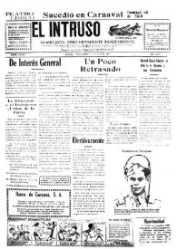 Portada:El intruso. Diario Joco-serio netamente independiente. Tomo LXXVII, núm. 7710, martes 13 de abril de 1943