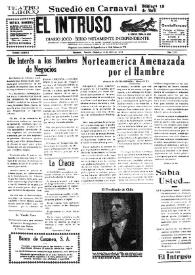 Portada:El intruso. Diario Joco-serio netamente independiente. Tomo LXXVII, núm. 7715, domingo 18 de abril de 1943