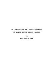 La construcción del Palacio Espinosa en Martín Muñoz de las Posadas / por Luis Cervera Vera | Biblioteca Virtual Miguel de Cervantes