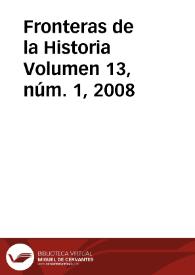 Portada:Fronteras de la Historia. Vol. 13, núm. 1, 2008
