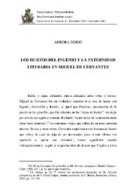 Portada:Los hurtos del ingenio y la paternidad literaria en Miguel de Cervantes / Aurora Egido