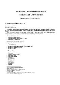 Portada:Mejora de la competencia digital en busca de la excelencia / CEE Nuestra Señora de la Esperanza (Segovia)