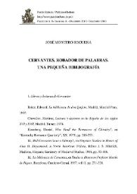 Cervantes, robador de palabras. Una pequeña bibliografía / José Montero Reguera | Biblioteca Virtual Miguel de Cervantes