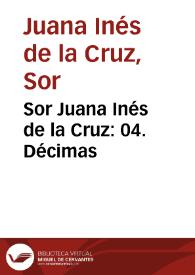 Portada:Sor Juana Inés de la Cruz: 04. Décimas