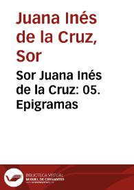 Portada:Sor Juana Inés de la Cruz: 05. Epigramas