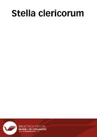 Stella clericorum | Biblioteca Virtual Miguel de Cervantes