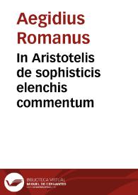 Portada:In Aristotelis de sophisticis elenchis commentum
