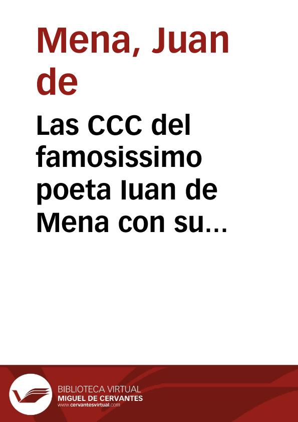 Las CCC del famosissimo poeta Iuan de Mena con su glosa y Las cinquenta con su glosa y otras obras | Biblioteca Virtual Miguel de Cervantes