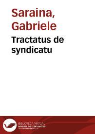 Tractatus de syndicatu | Biblioteca Virtual Miguel de Cervantes