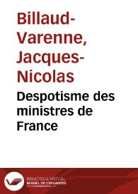 Portada:Despotisme des ministres de France