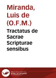 Tractatus de Sacrae Scripturae sensibus | Biblioteca Virtual Miguel de Cervantes