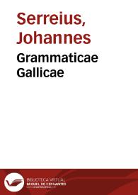 Portada:Grammaticae Gallicae