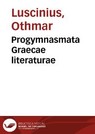 Portada:Progymnasmata Graecae literaturae