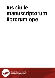 Portada:Ius ciuile manuscriptorum librorum ope