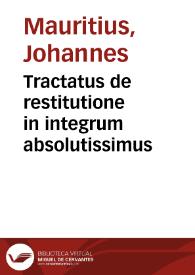 Portada:Tractatus de restitutione in integrum absolutissimus