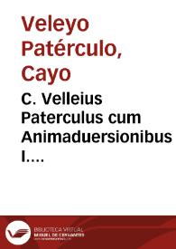 Portada:C. Velleius Paterculus cum Animaduersionibus I. Lipsi[i]