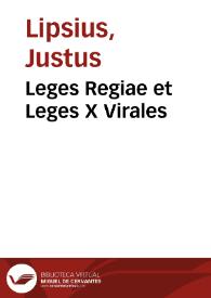 Portada:Leges Regiae et Leges X Virales