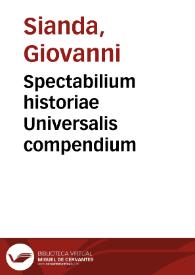 Spectabilium historiae Universalis compendium | Biblioteca Virtual Miguel de Cervantes