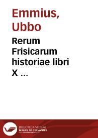 Portada:Rerum Frisicarum historiae libri X ...