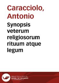 Portada:Synopsis veterum religiosorum rituum atque legum
