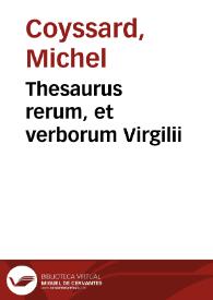 Portada:Thesaurus rerum, et verborum Virgilii