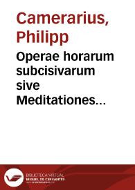 Portada:Operae horarum subcisivarum sive Meditationes historicae auctiores quam antea editae