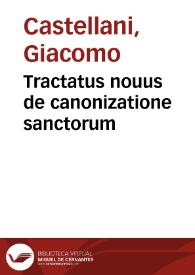 Portada:Tractatus nouus de canonizatione sanctorum