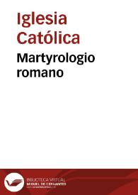 Portada:Martyrologio romano