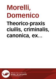 Portada:Theorico-praxis ciuilis, criminalis, canonica, ex obseruationibus in genuensis praxim eruta