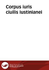 Portada:Corpus iuris ciuilis Iustinianei