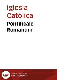 Portada:Pontificale Romanum