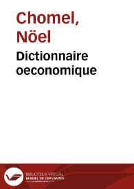 Portada:Dictionnaire oeconomique