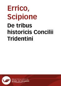 Portada:De tribus historicis Concilii Tridentini