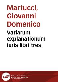 Portada:Variarum explanationum iuris libri tres