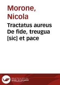 Portada:Tractatus aureus De fide, treugua [sic] et pace