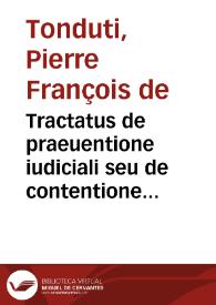 Portada:Tractatus de praeuentione iudiciali seu de contentione iurisdictionum