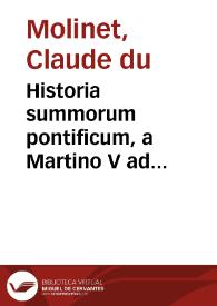 Portada:Historia summorum pontificum, a Martino V ad Innocentium XI, per eorum numismata
