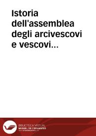 Portada:Istoria dell'assemblea degli arcivescovi e vescovi della Toscana tenuta in Firenze nell'anno 1787