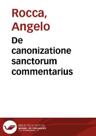 Portada:De canonizatione sanctorum commentarius