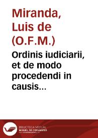 Portada:Ordinis iudiciarii, et de modo procedendi in causis criminalibus, tam in foro ecclesiastico, quàm seculari agitandis, liber feliciter incipit ...