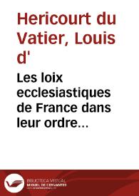 Portada:Les loix ecclesiastiques de France dans leur ordre naturel