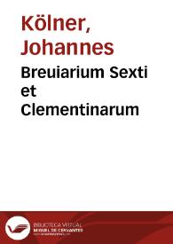 Breuiarium Sexti et Clementinarum