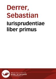 Iurisprudentiae liber primus