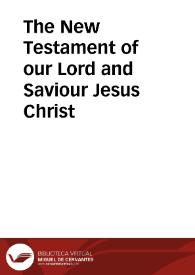 Portada:The New Testament of our Lord and Saviour Jesus Christ